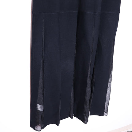 RAILS Alessia A-Line Maxi Dress NWT Black Mesh Pleated Heavy Knit Women's M