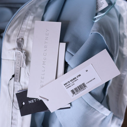 STELLA MCCARTNEY Wool Straight Leg Pants NWT Mineral Blue Women's 50/14