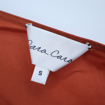 Cara Cara One Shoulder Tiered Maxi Dress Burnt Orange Cotton Women's S