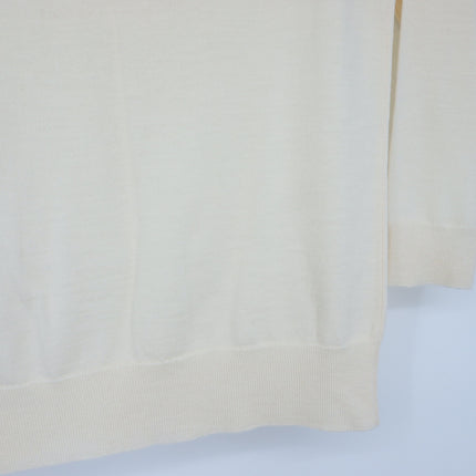 J. Crew Ruffled Pullover Sweater Ivory Wool Crew Neck 3/4 Sleeve Women's XS