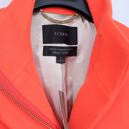 J. CREW Cocoon Coat NWT Italian Stadium Cloth Wool Blend Hunter Orange Women's 2