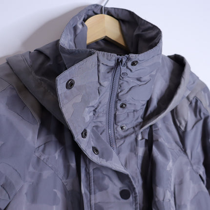 BLANC NOIR Hooded Water Resistance Anorak Jacket Gray Camo Women's M