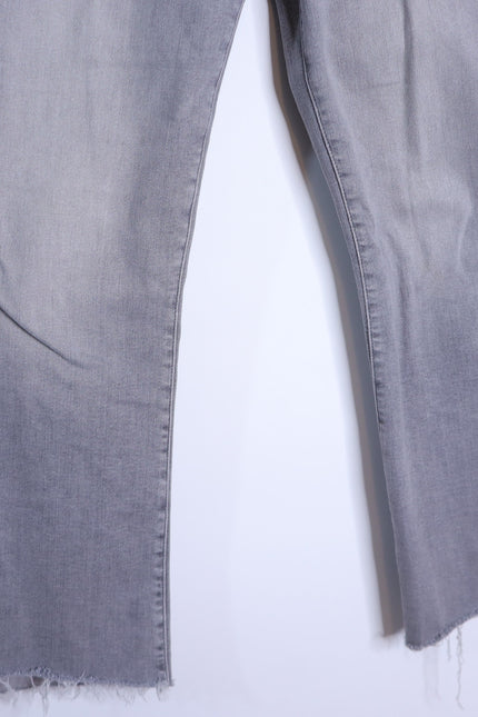 MOTHER Gray The Insider Crop Step Fray Jeans Barely There Women's 29