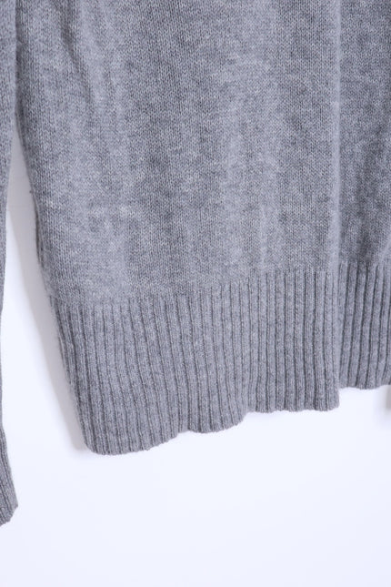 ALPS & METERS Ski Race Knit Sweater Gray Wool Cashmere Long Sleeve Women's L