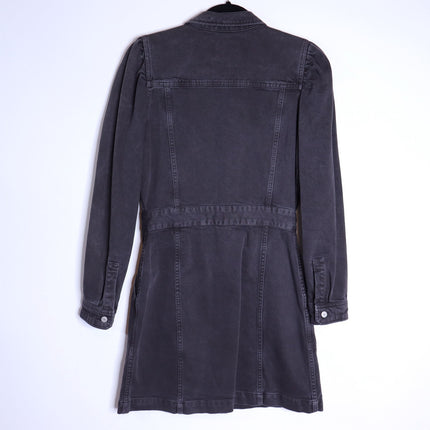 Rails Carbon Lisette Dress Black Mini Denim Button Front Long Sleeve Women's S