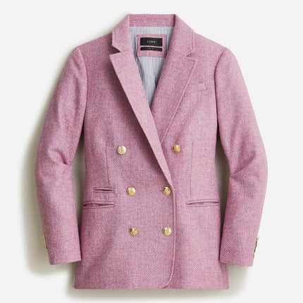 J. CREW Bristol Herringbone Wool Blazer Lilac Double Breasted Women's 00