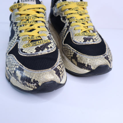 GOLDEN GOOSE Running Sole Sneaker Natural Snake Print and White Star Women's 40