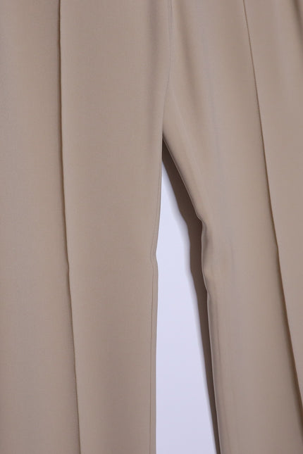 ST. JOHN Belted Wide Leg Trouser Beige High Waist Dress Pant Casual Women's 4