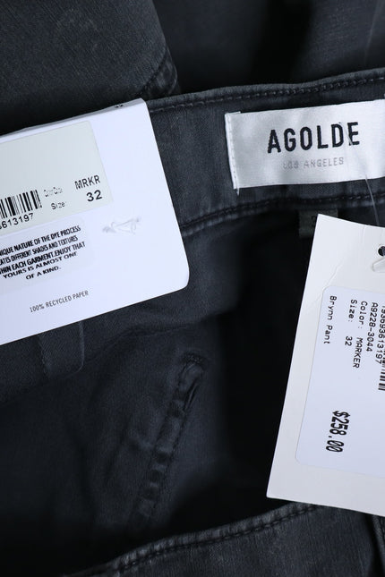 AGOLDE NWT Brynn Cargo Pant Marker Black Wide Leg Cotton Twill Women's 32