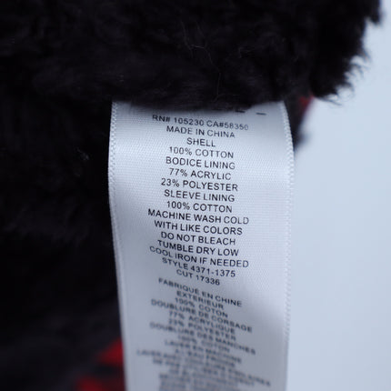 Current/Elliott Plaid Sherpa Jacket Red Black Buffalo Check Women's 1/US 4