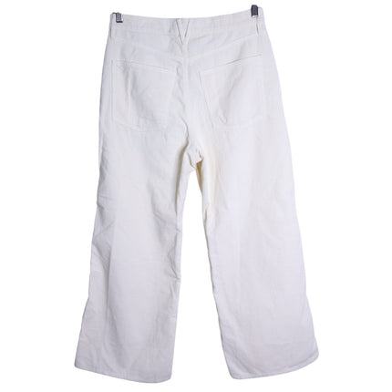 VERONICA BEARD Taylor Wide Leg Crop Pants Ecru Corduroy High Rise Women's 30