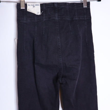 WE THE FREE NWT Jayde High Rise Jeans Flare Leg Onyx Black Zip Fly Women's 25