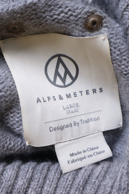 ALPS & METERS Ski Race Knit Sweater Gray Wool Cashmere Long Sleeve Women's L