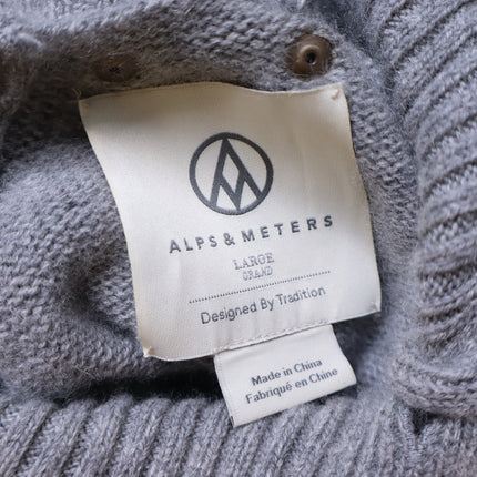 ALPS & METERS Ski Race Knit Sweater Gray Wool Cashmere Long Sleeve Women's L