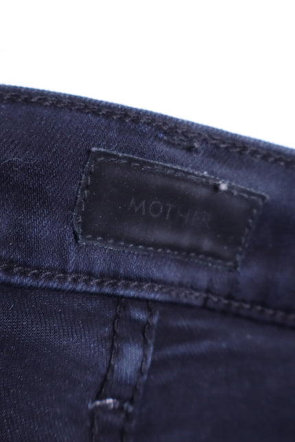 MOTHER Black The Insider Crop Step Fray Jeans Night in Paris Women's 29