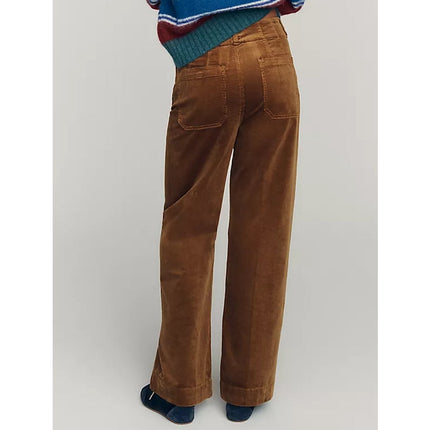 Maeve The Colette Corduroy Trousers Gold Wide Leg Full Length Pants Women's 26