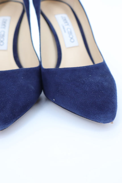 JIMMY CHOO Romy 85 Navy Suede Pointed Pumps Women's 38.5/US 8.5