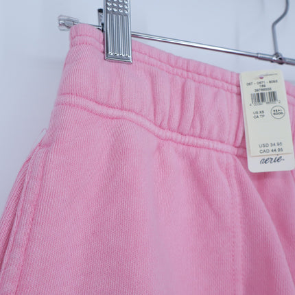 Aerie Go-To Fleece Short Pink Willow NWT Fleece Pull On Sweatshorts Women's XS
