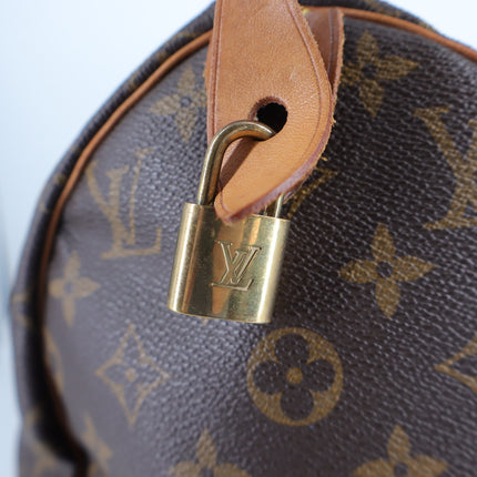 Louis Vuitton VTG 1995 Speedy 40 Handbag Brown Coated Canvas Monogram Travel Bag
