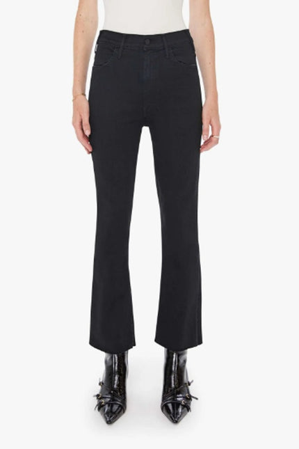 MOTHER The Hustler Ankle Fray Not Guilty Black High Rise Zip Fly Women's 28