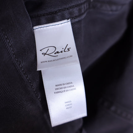 Rails Carbon Lisette Dress Black Mini Denim Button Front Long Sleeve Women's S