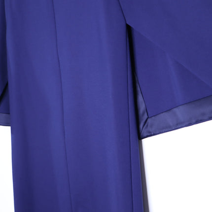 LAFAYETTE 148 Navy Blue Cape Dress Short Sleeve Round Neck Women's LP