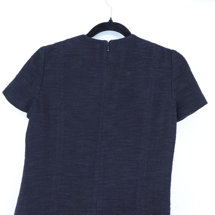 Tory Burch Tweed Mini Shift Dress Black Short Sleeve Lined Women's 4
