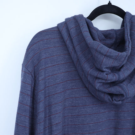 Marine Layer Double Knit Stripe Hoodie Blue Red Pullover Sweatshirt Men's XL
