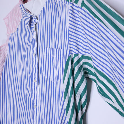 SACAI Asymmetric Patchwork Shirt Dress Art-To-Wear Lagenlook Women's 4/US 12