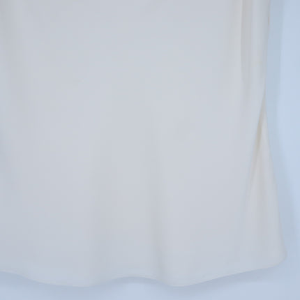 ARMANI COLLEZIONI Silk Draped Neck Blouse Ivory Sleeveless Cowlneck Women's 4