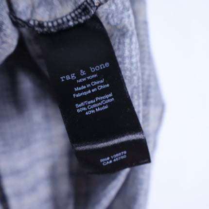 Rag & Bone Shaw Plaid Turtleneck Top Black Multi Long Sleeve Women's S