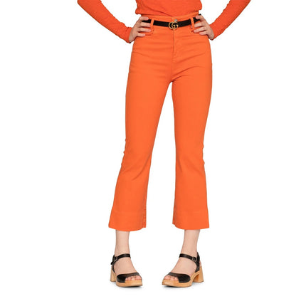 SWEDISH HASBEENS Short Boot Cut Jeans Orange Crop High Rise Women's 28