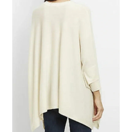 Vince Cashmere & Wool V-Neck Poncho Sweater Ivory Pullover Women's XS/S