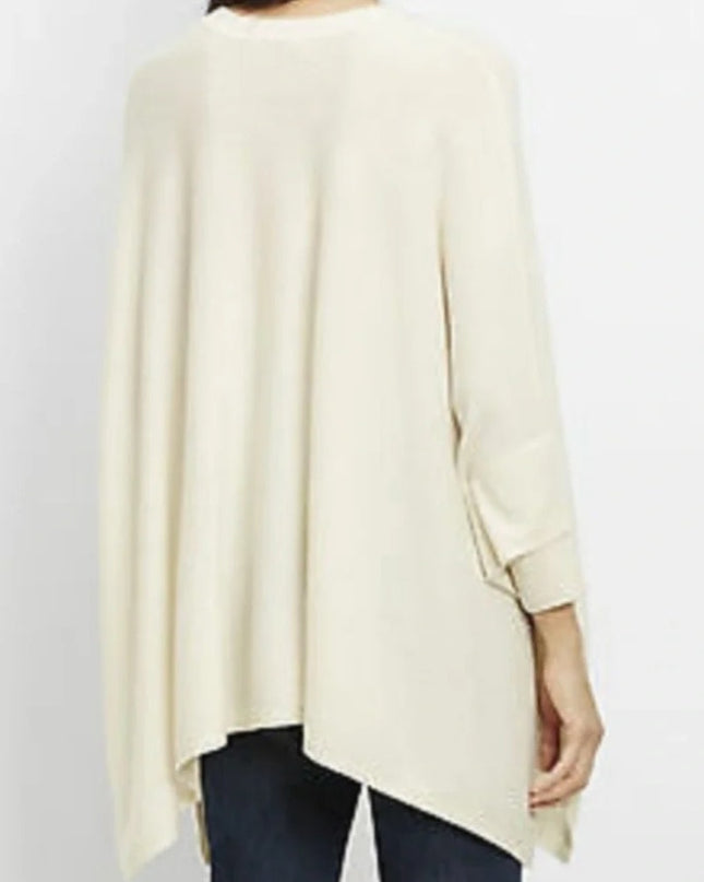 Vince Cashmere & Wool V-Neck Poncho Sweater Ivory Pullover Women's XS/S