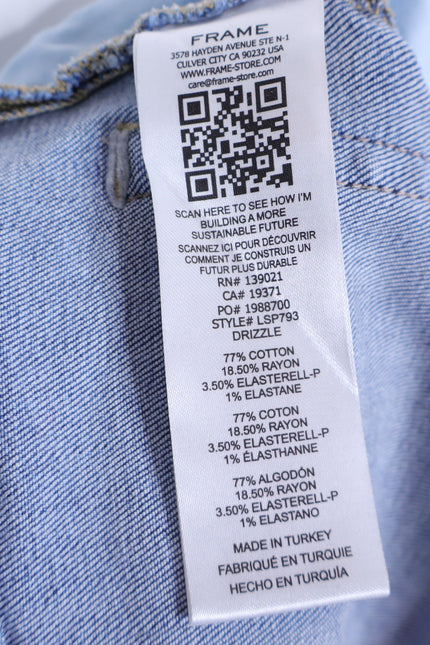 FRAME Le Slim Palazzo Jeans Drizzle Medium Wash Blue High Rise Women's 28