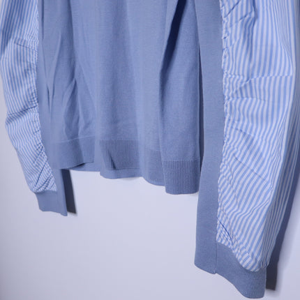 VERONICA BEARD Adler Mixed Media Sweater NWT Light Blue Merino Wool Women's XL