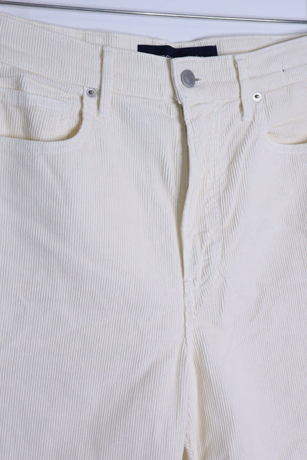 VERONICA BEARD Taylor Wide Leg Crop Pants Ecru Corduroy High Rise Women's 30