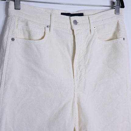 VERONICA BEARD Taylor Wide Leg Crop Pants Ecru Corduroy High Rise Women's 30