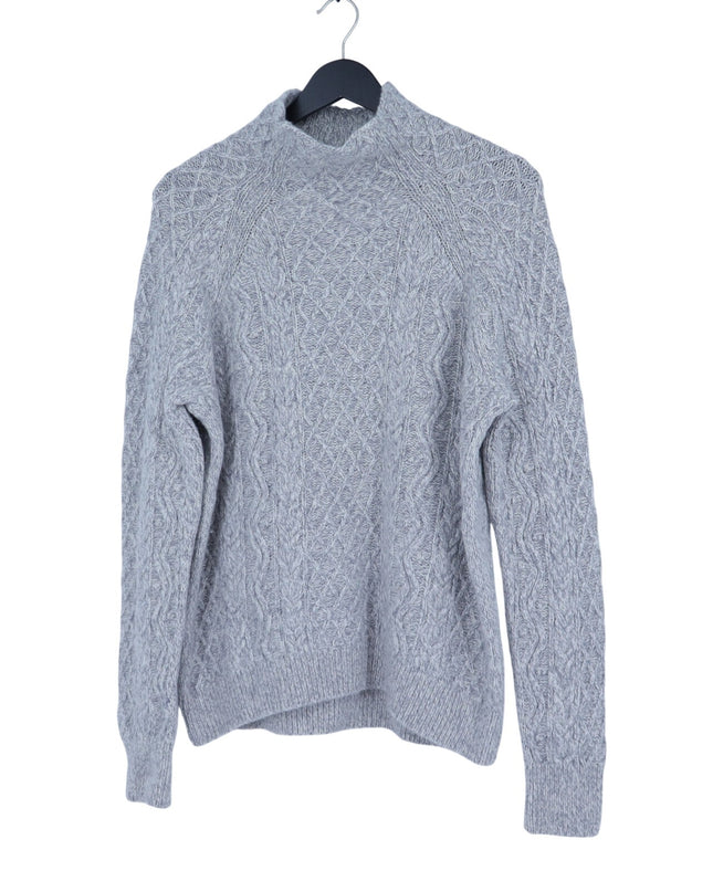 Vince Merino Wool Blend Pullover Sweater Cable Knit Mock Neck Women's S