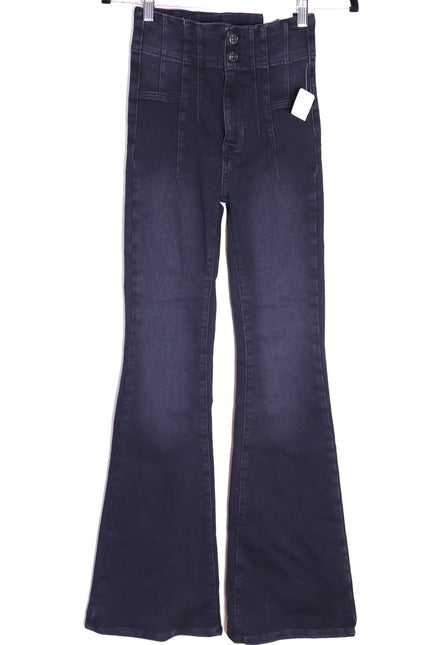 WE THE FREE NWT Jayde High Rise Jeans Flare Leg Onyx Black Zip Fly Women's 25