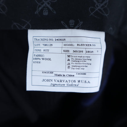 John Varvatos Bleecker Dress Pants Navy Wool Slim Flat Front Men's 36S/29S
