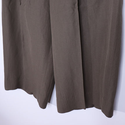 AKRIS PUNTO Fiorella Belted Pants Dark Olive Cropped Wide-Leg Linen Women's 16
