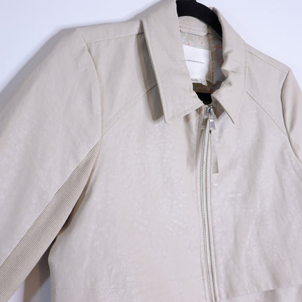 BY ANTHROPOLOGIE Marcail Faux Leather Anorak Jacket Beige Long Sleeve Women's S