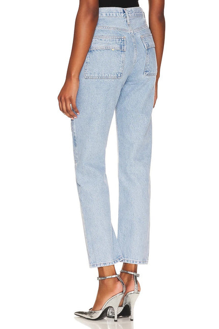 AGOLDE Cooper Cargo Jeans Rank Blue Light Wash Zip Fly Women's 30