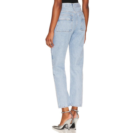 AGOLDE Cooper Cargo Jeans Rank Blue Light Wash Zip Fly Women's 30