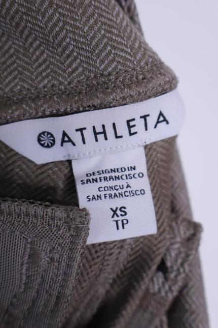 ATHLETA NWT Delancey Skyline Tight Legging Herringbone Grey Texture Women's XS