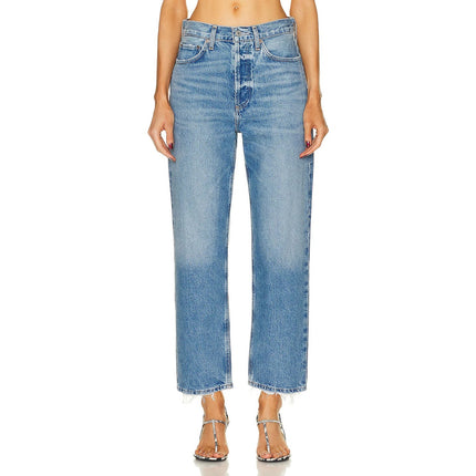 AGOLDE 90's Distressed Straight Leg Jeans Blue Light Wash 5 Pocket Women's 24