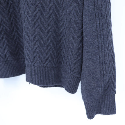 Vince Wool Cable Full Zip Sweater Dark Gray Textured Long Sleeve Men's XL