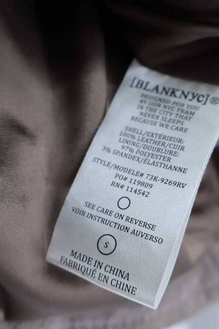 BLANKNYC Cropped Suede Moto Jacket Sand Stoner Full Zip Long Sleeve Women' S