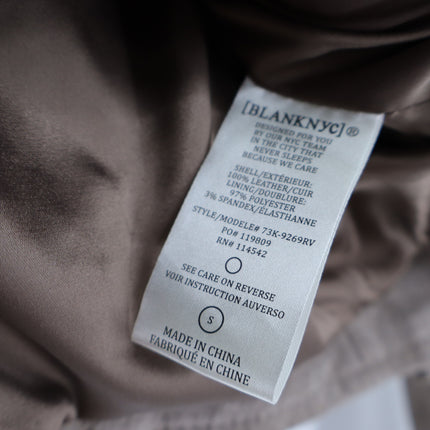 BLANKNYC Cropped Suede Moto Jacket Sand Stoner Full Zip Long Sleeve Women' S